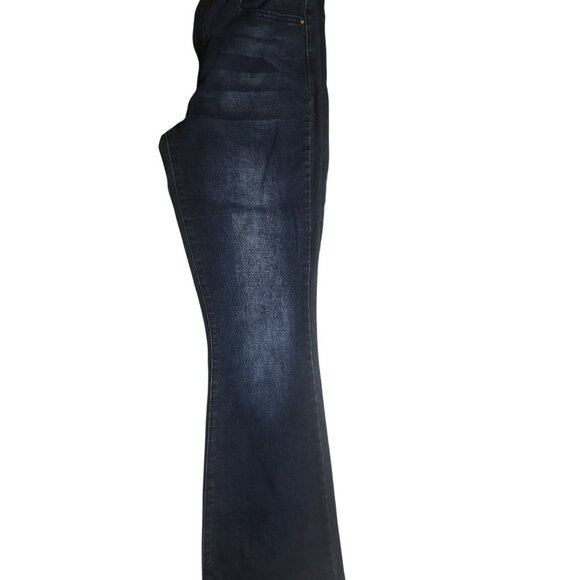 YMI Womens Flared Jeans Size 7 Cotton Blend Dark Wash Denim Made In USA - Picture 5 of 6